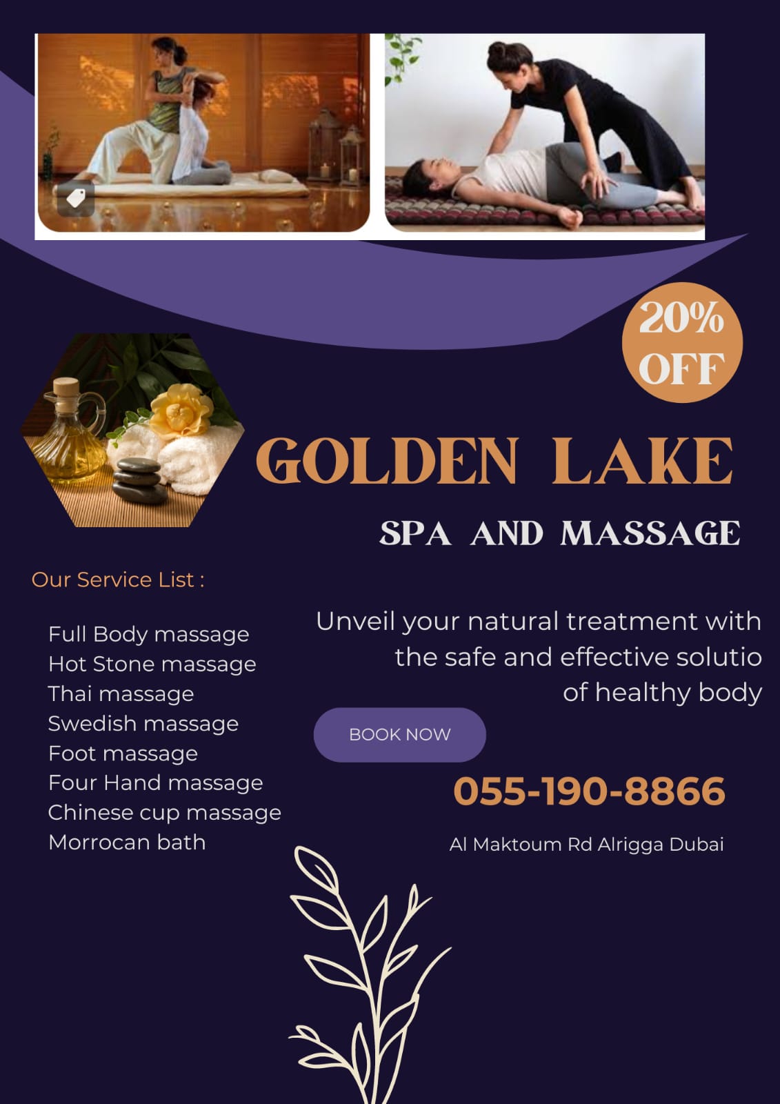 Golden Lake Spa Massage in Dubai