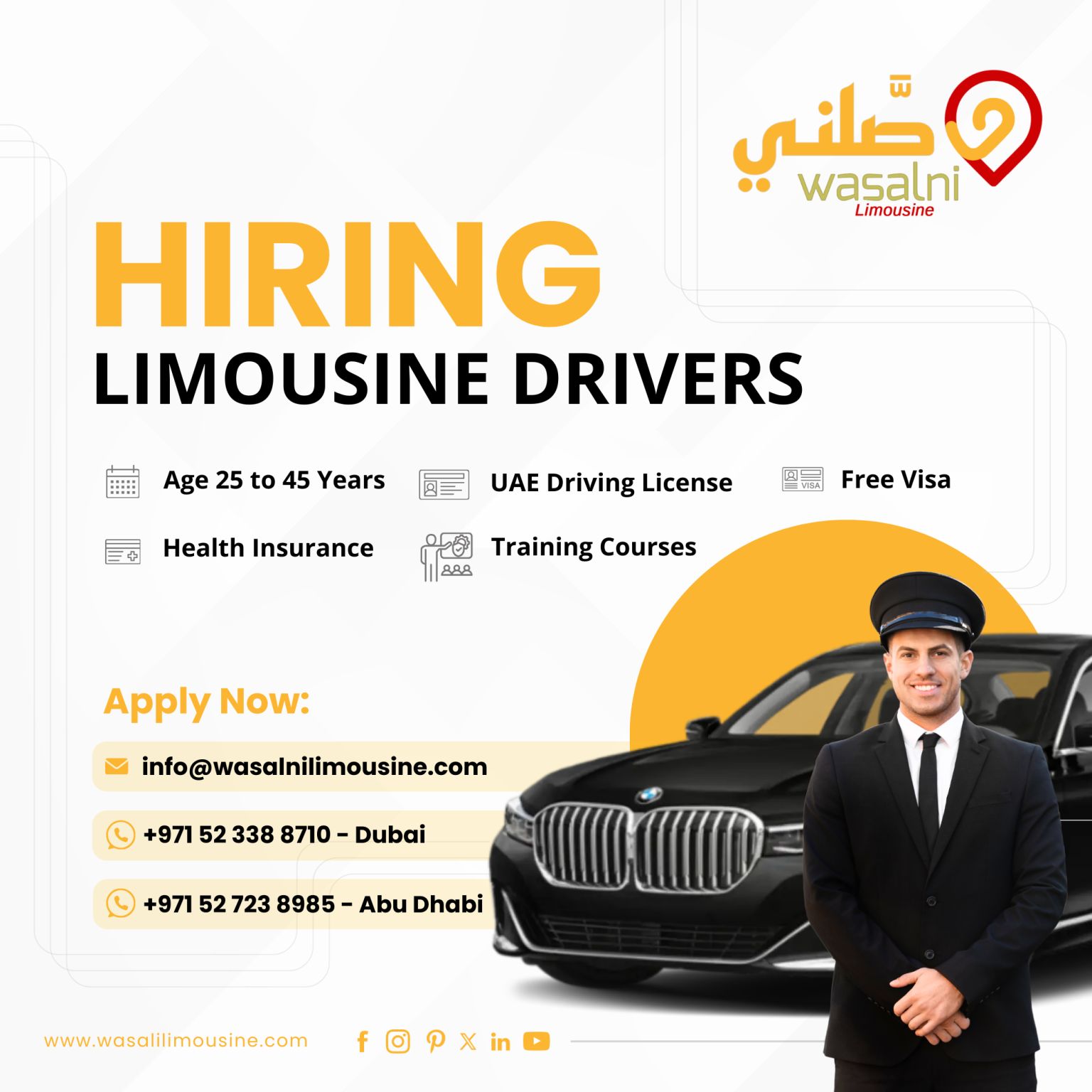 We Are Hiring Limousine Drivers Vacancy in Dubai