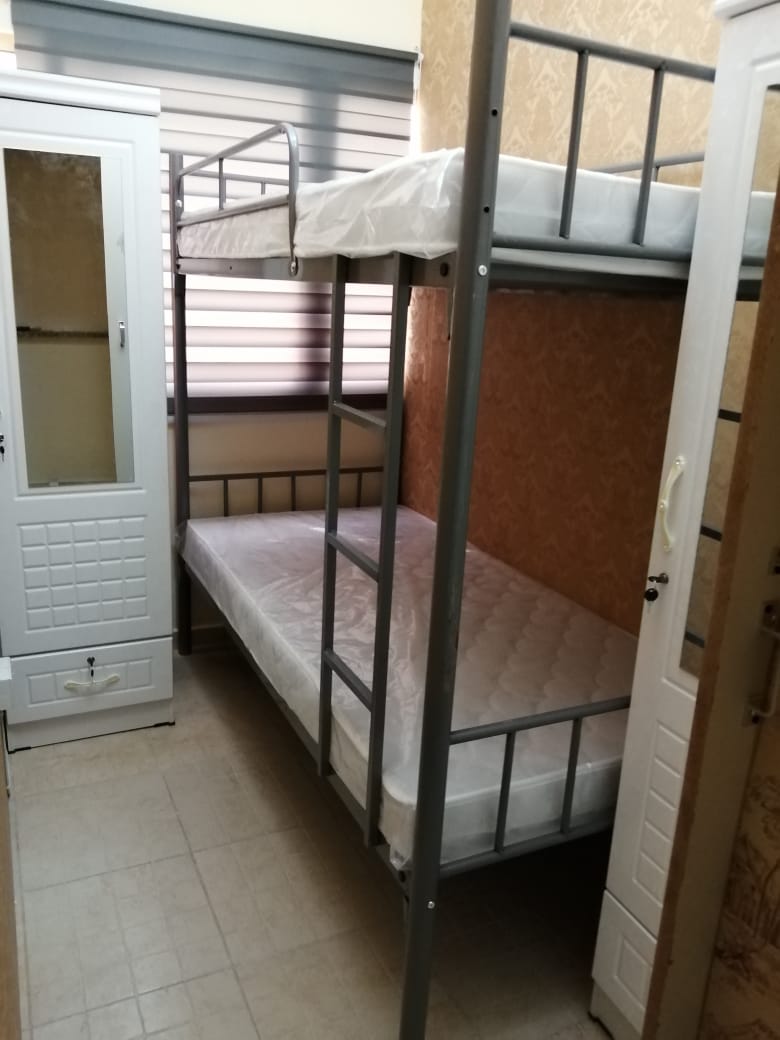 Closed Partition Room With Window, Bunk Bed And Sharing Full Bathroom With Bathtub