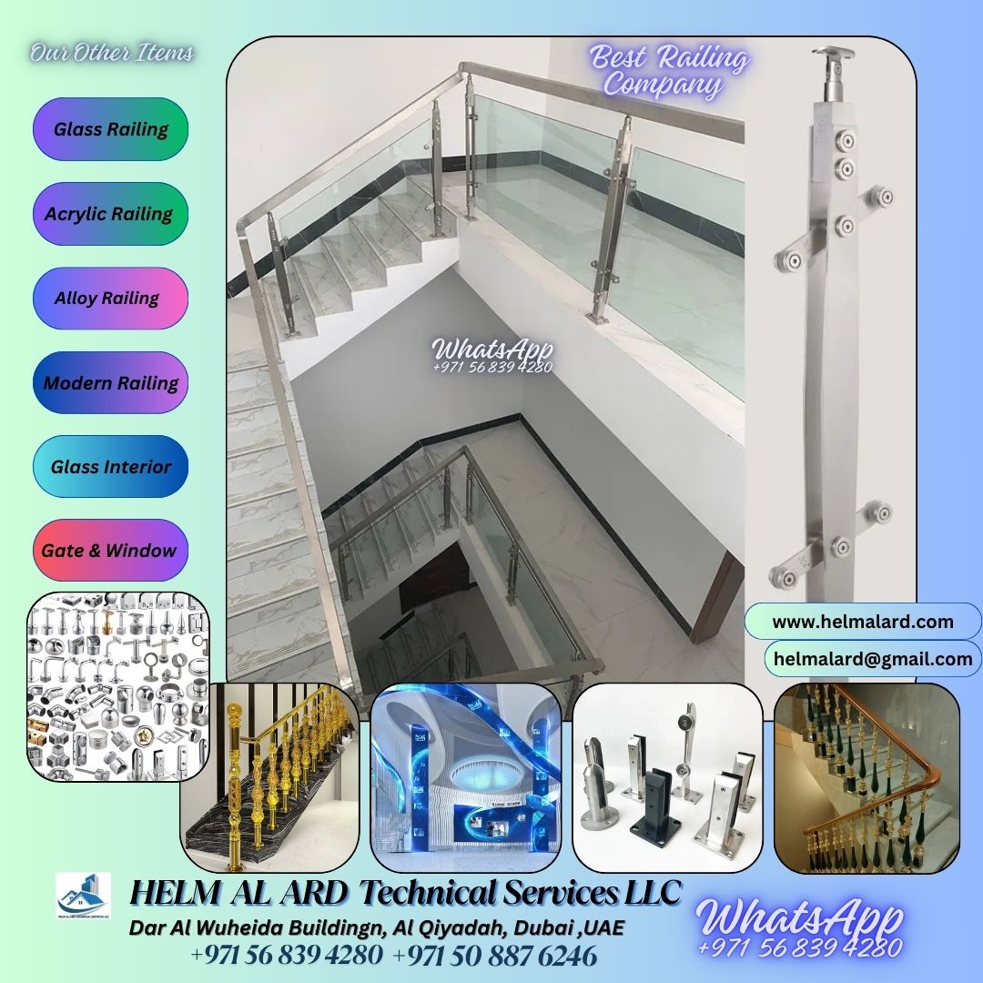 Staircase Glass Installation In Villa And Apartment Dubai