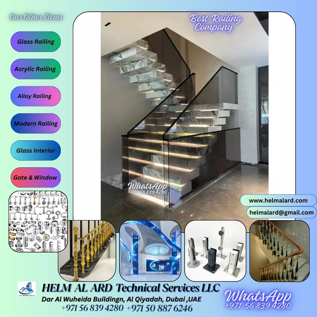Staircase Glass Installation In Villa And Apartment Dubai