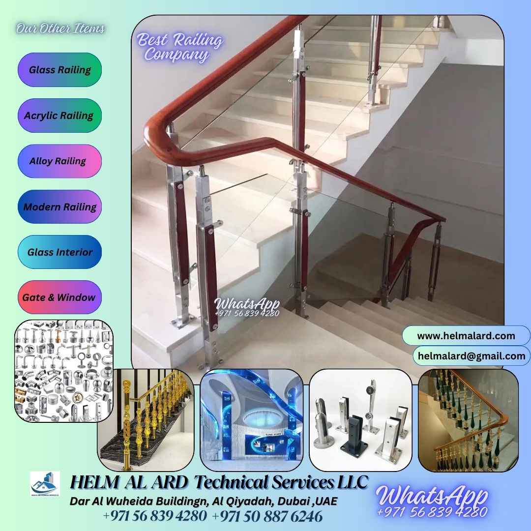 Staircase Glass Installation In Villa And Apartment Dubai