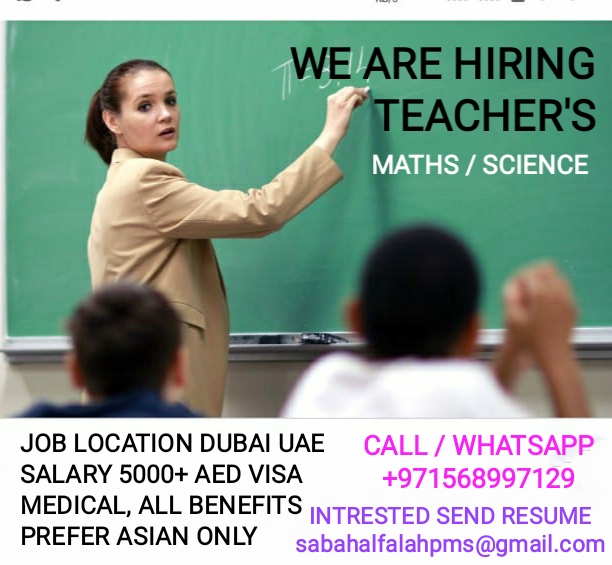 Urgently Required Teachers in Dubai