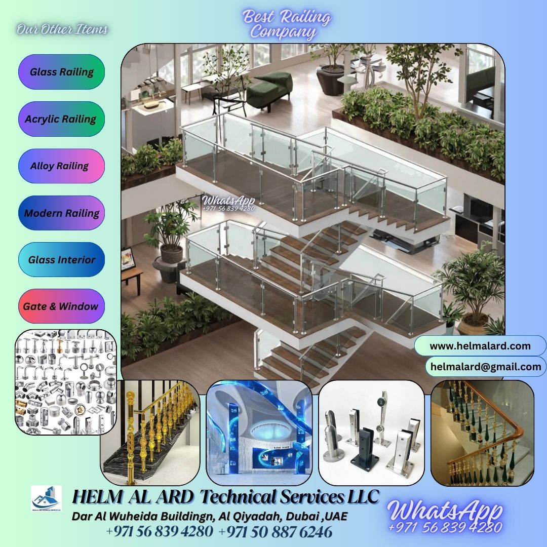 Staircase Glass Installation In Villa And Apartment Dubai