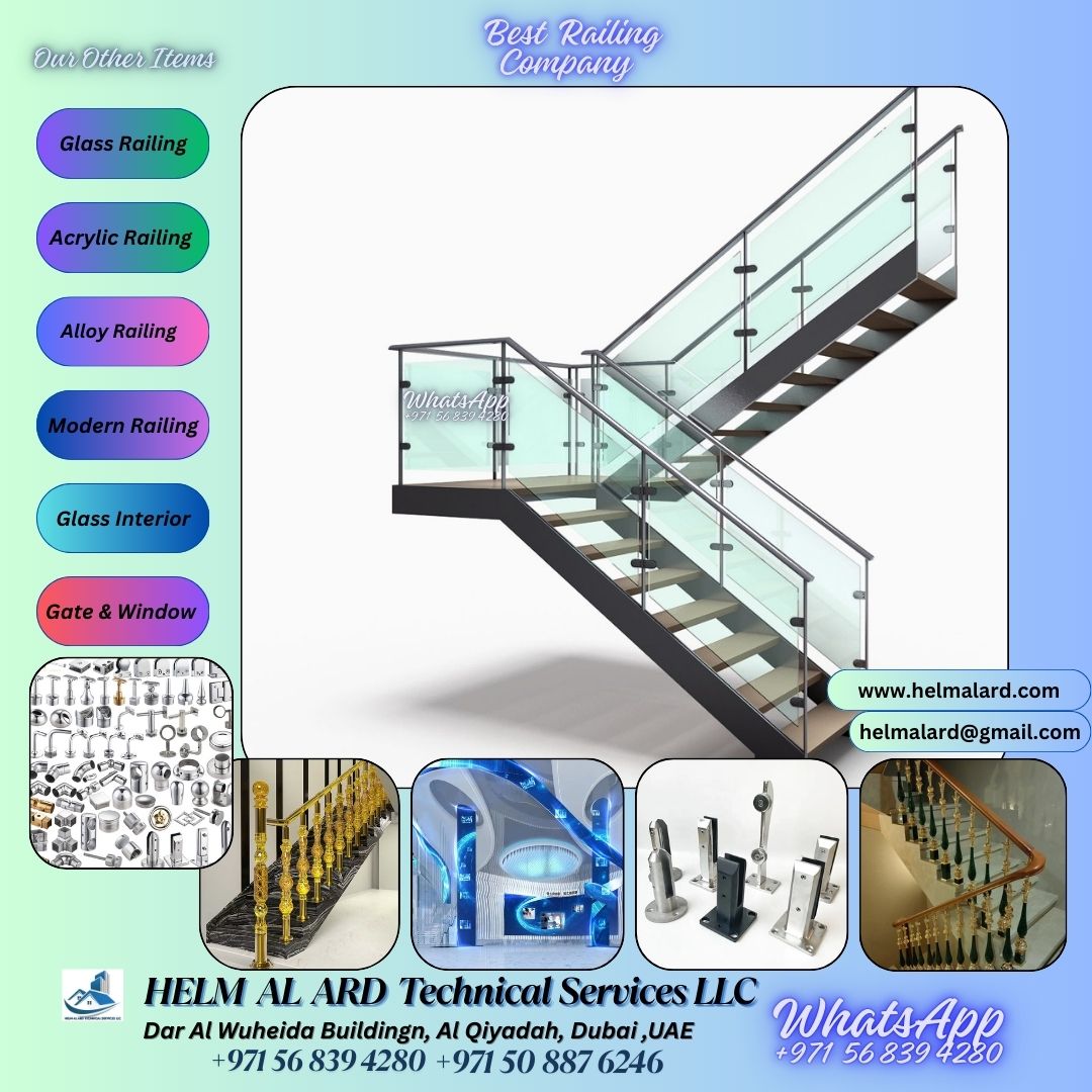 Staircase Glass Installation In Villa And Apartment Dubai