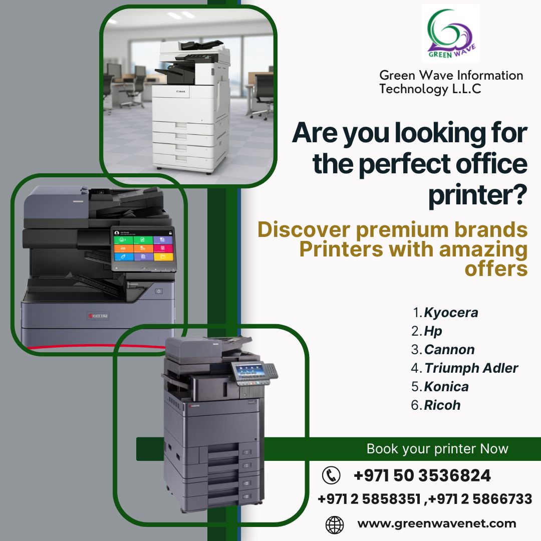 Printer Sales In Abu Dhabi Green Wave Information Technology Network Services Llc