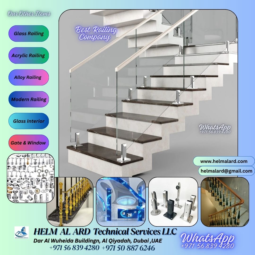 Staircase Glass Installation In Villa And Apartment Dubai