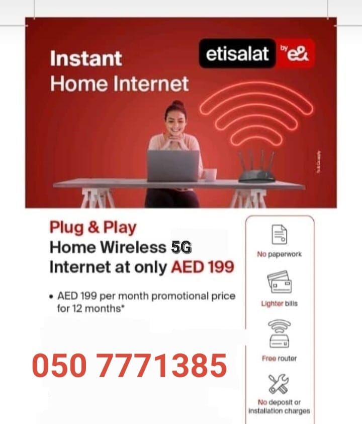 Etisalat Elife Home Internet Wifi Plans in Dubai