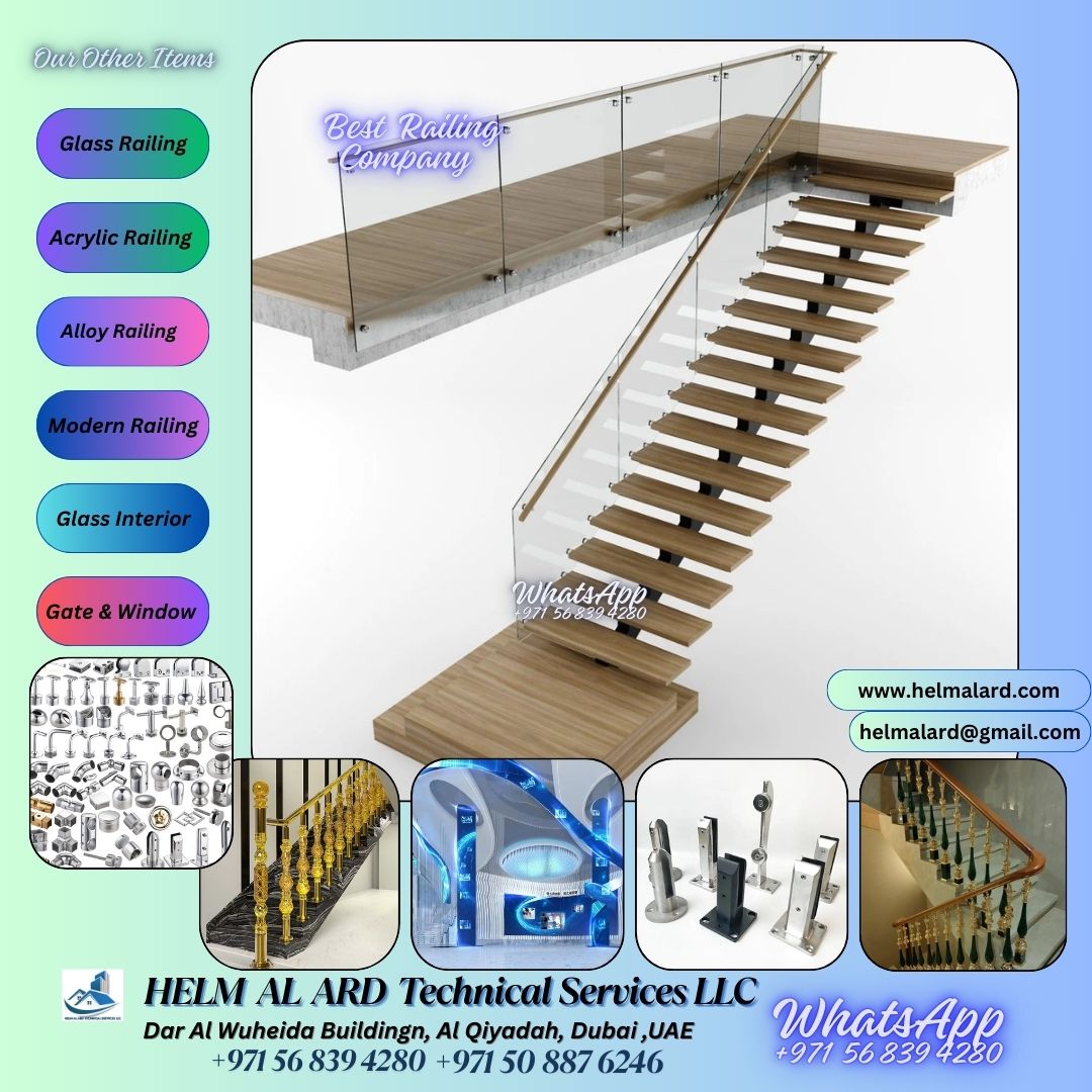 Staircase Glass Installation In Villa And Apartment Dubai