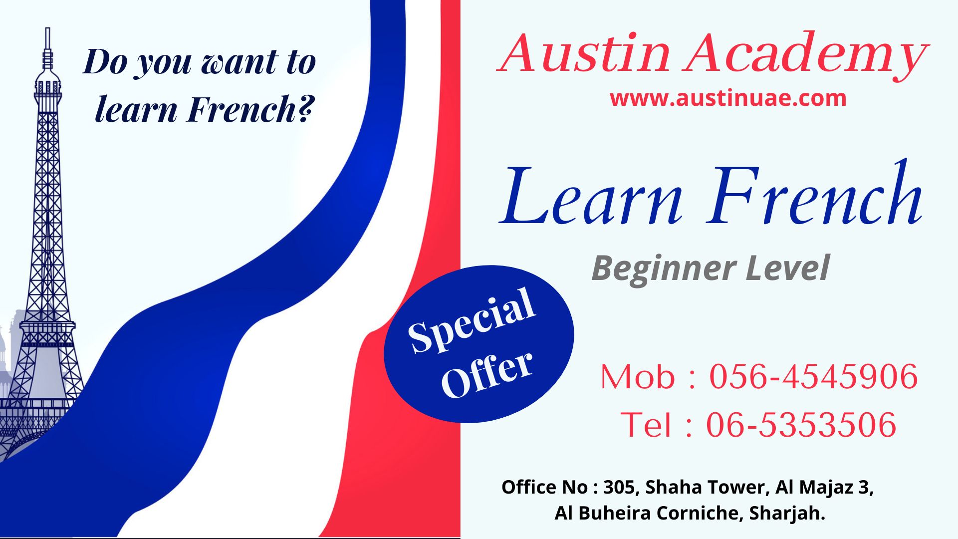 French Language Classes Big Offer In Sharjah 0502870097