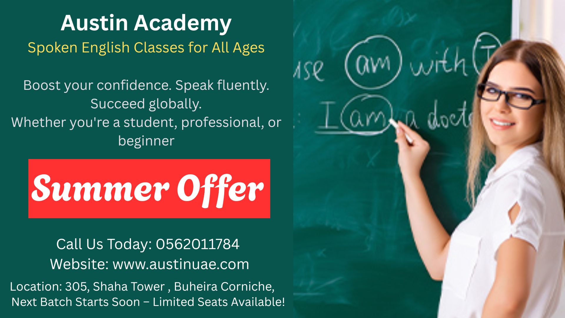 Spoken English Classes In Sharjah With Best Offer 0562011784