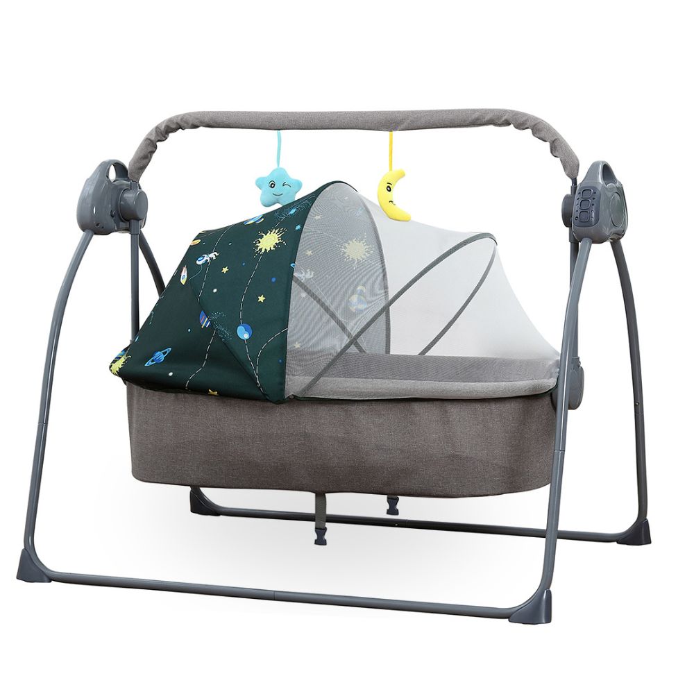 Stylish Baby Cradle In Gray Tone Perfect For Your Nursery