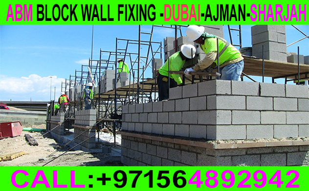 Block Wall Fixing Work Contractor Ajman Sharjah Dubai