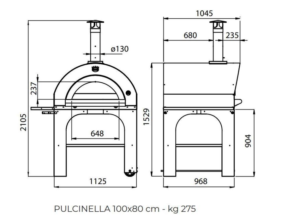 Clementi Pulcinella Pizza Oven With Red Roof, Limited Offer