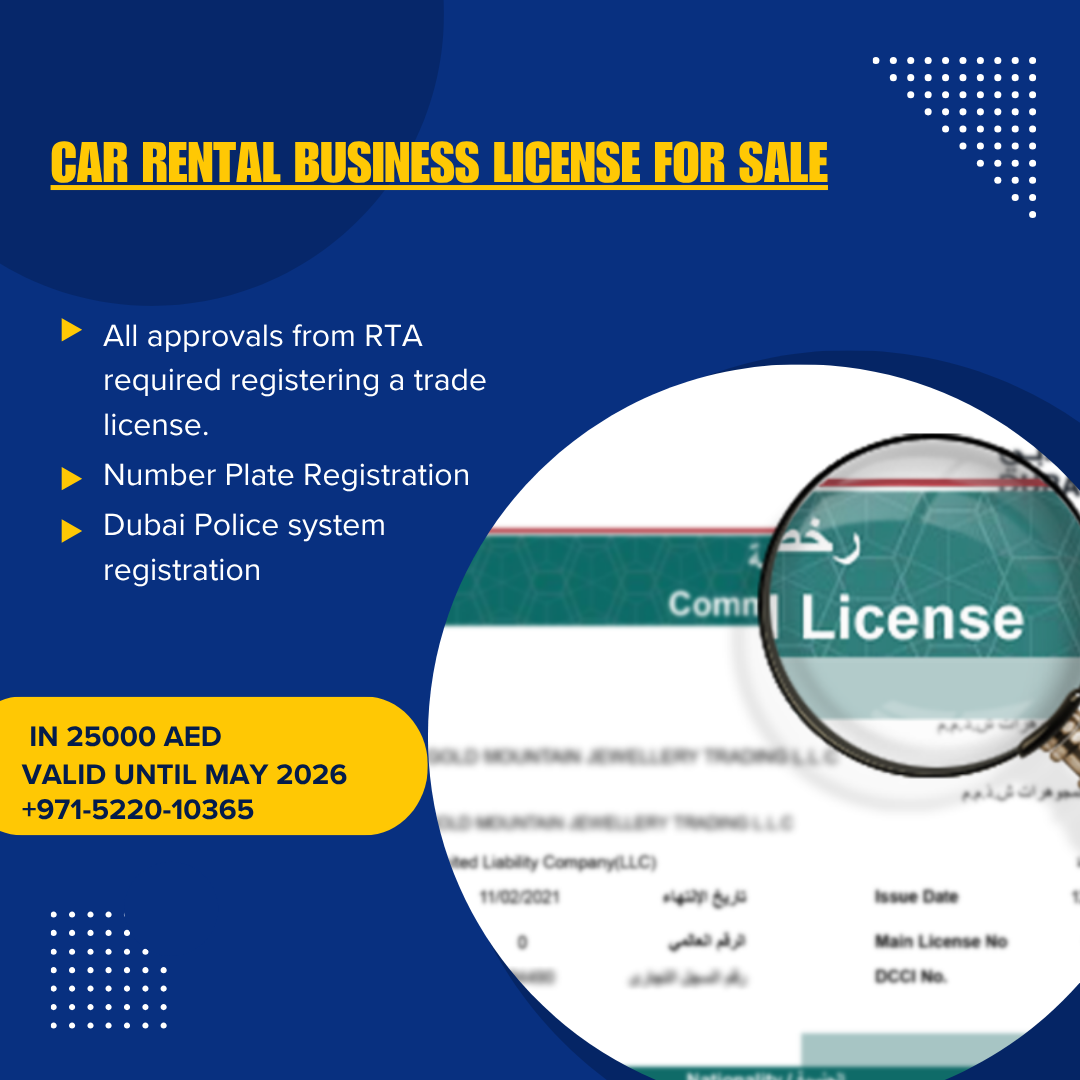 Car Rental Business License For Sale in Dubai