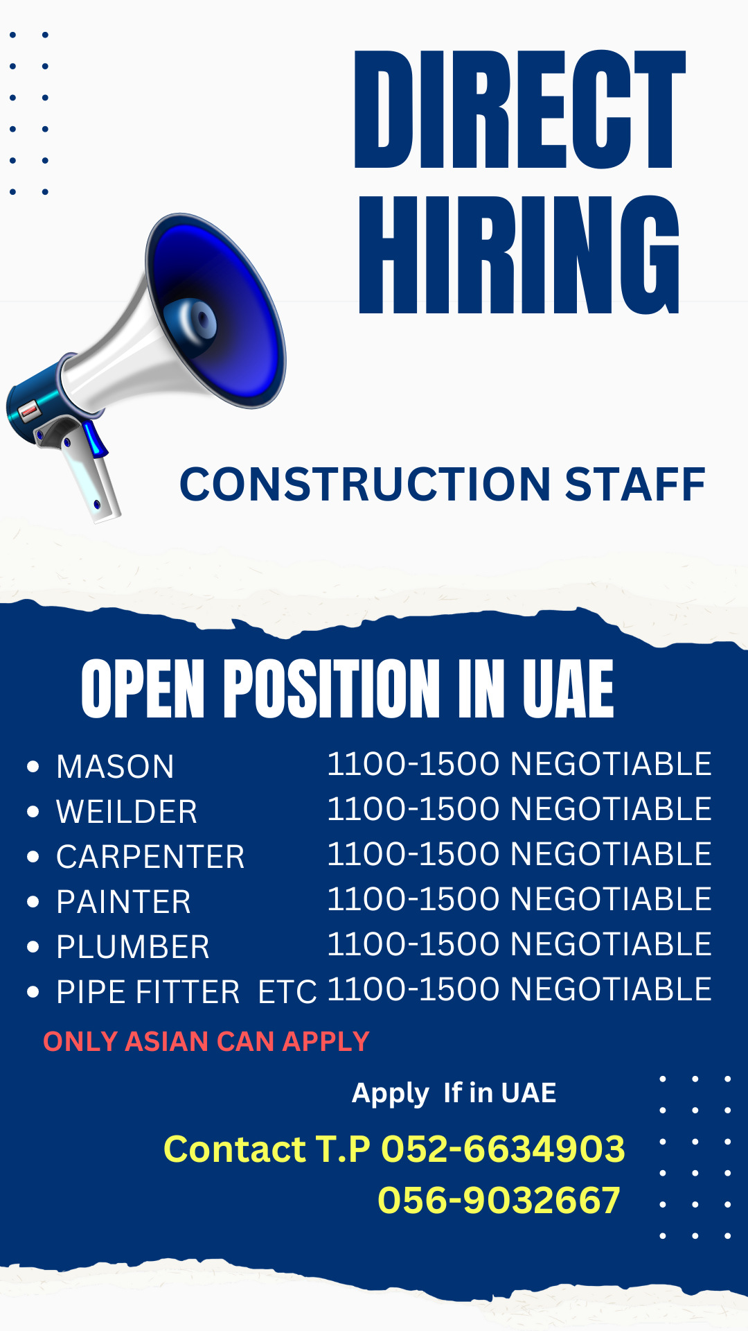 Construction Staff in Dubai