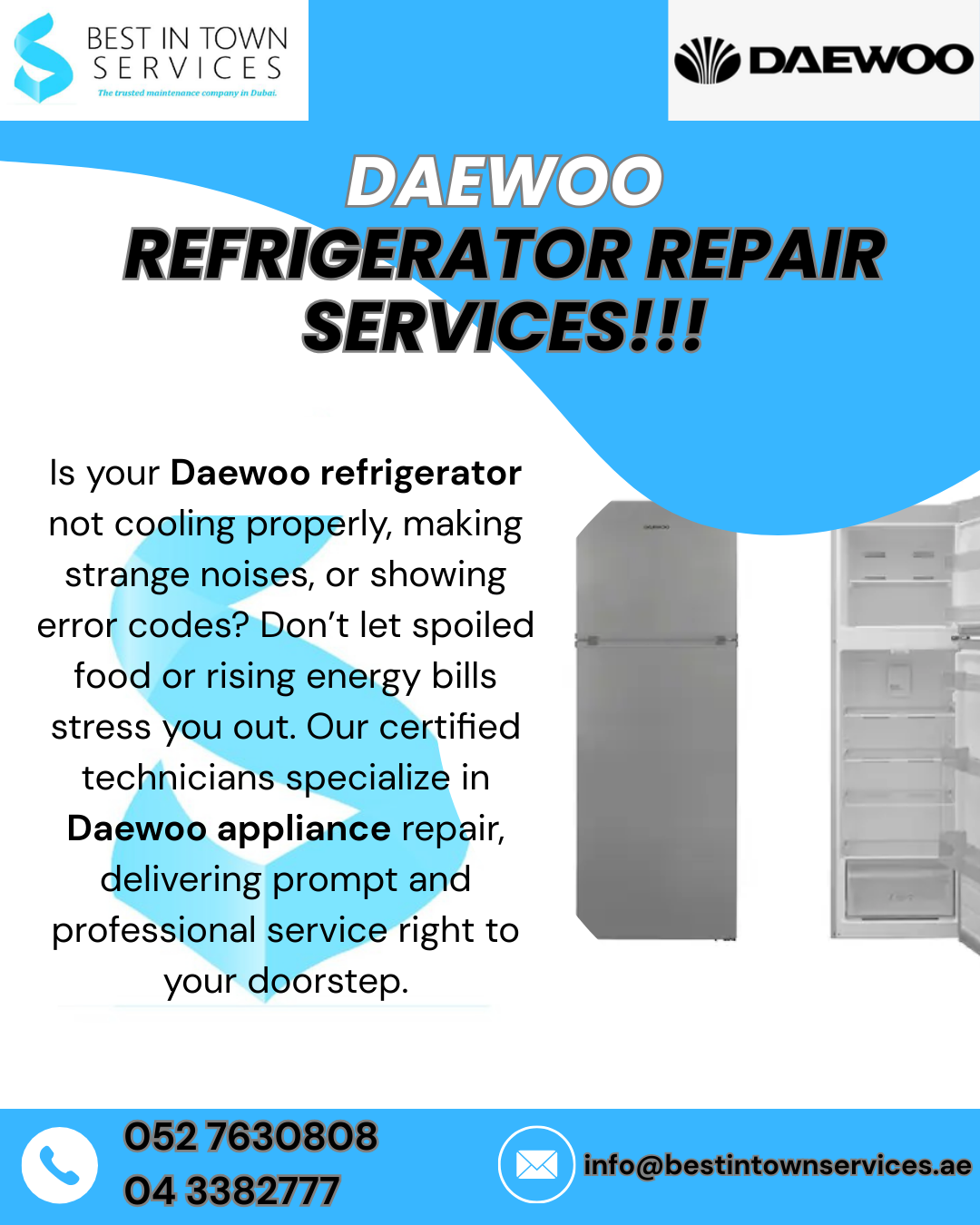 Daewoo Refrigerator Repair Services in Dubai