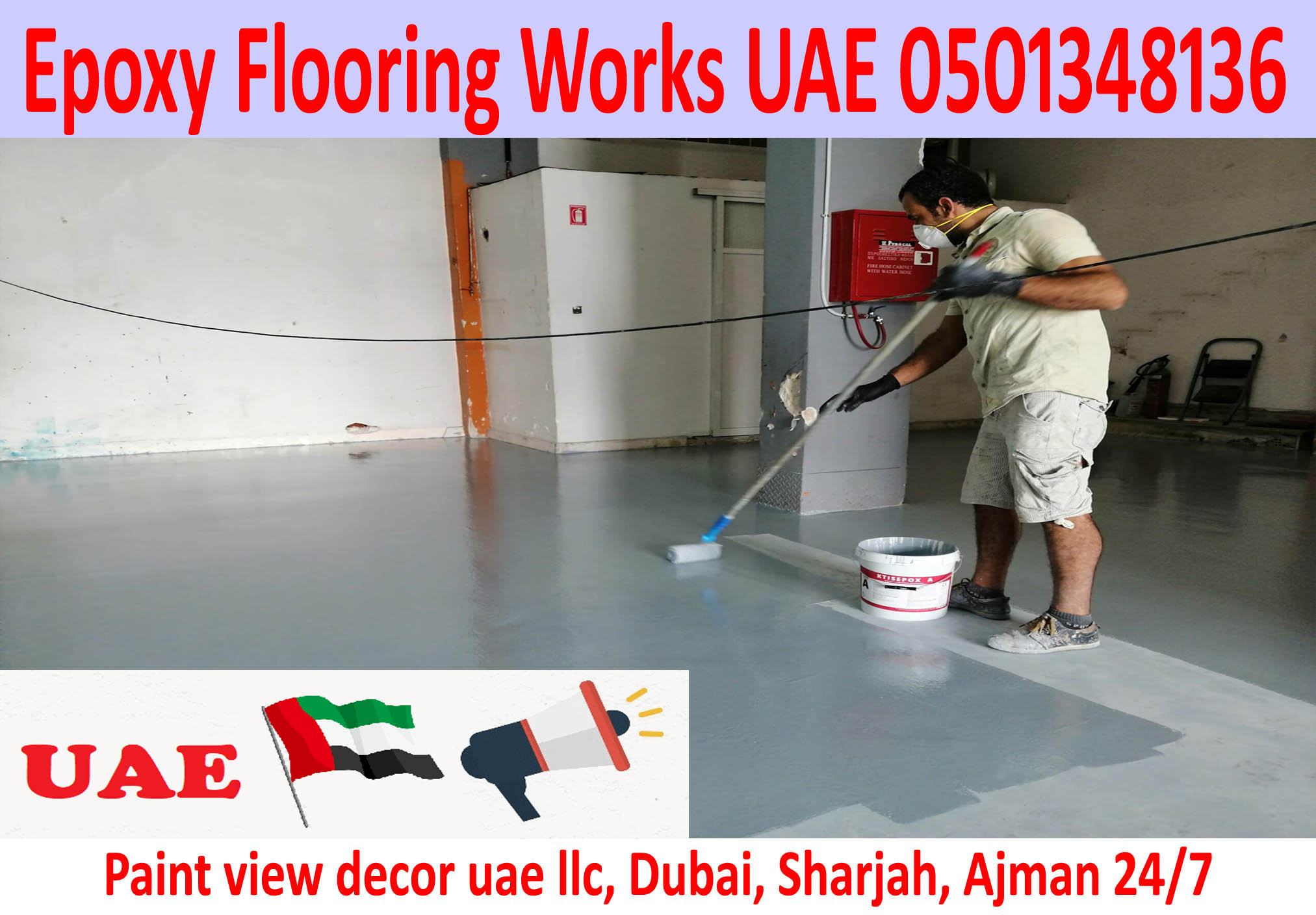 Epoxy Flooing Works Ajman Sharjah Dubai 0501348136