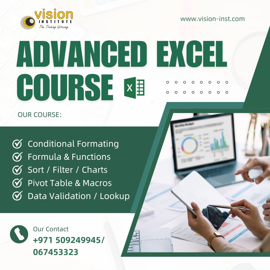 Excel Advanced Classes In Ajman, Sharjah Call 0509249945