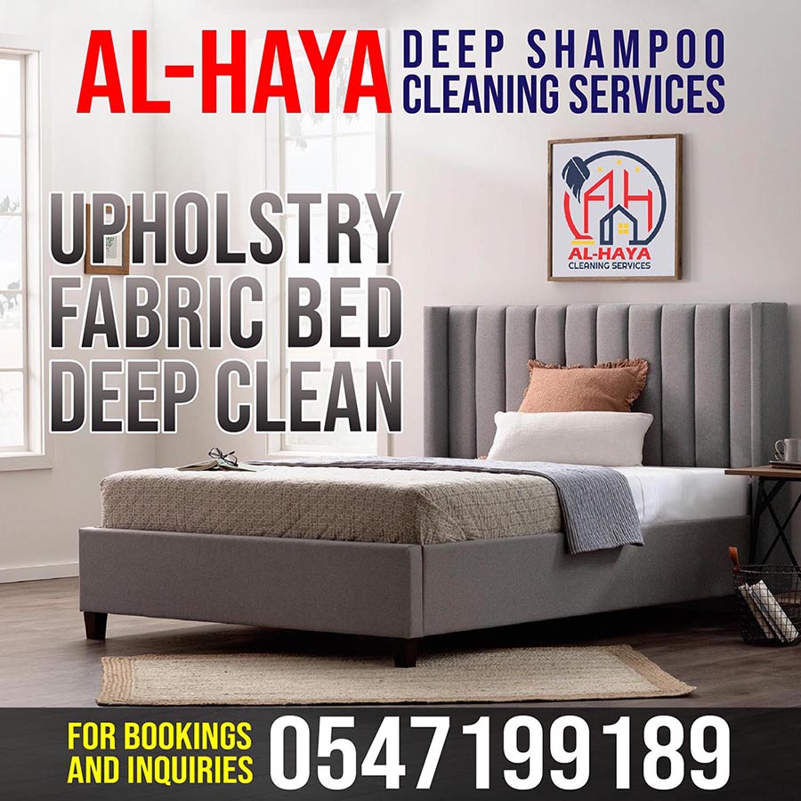 Upholstered Bed Deep Shampoo Cleaning In Abu Dhabi 0547199189