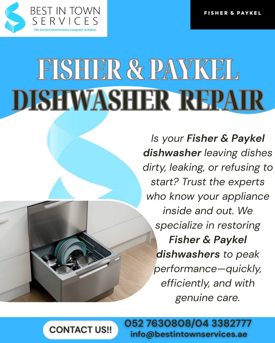 Fisher And Paykel Dishwasher Repair Services