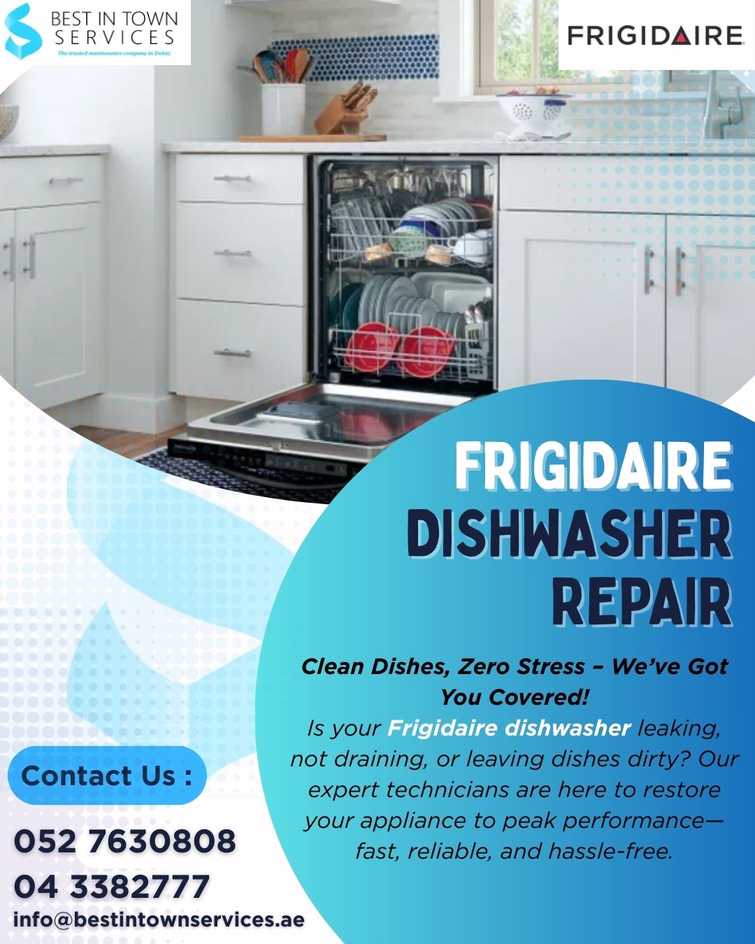 Frigidaire Dishwasher Repair Services in Dubai