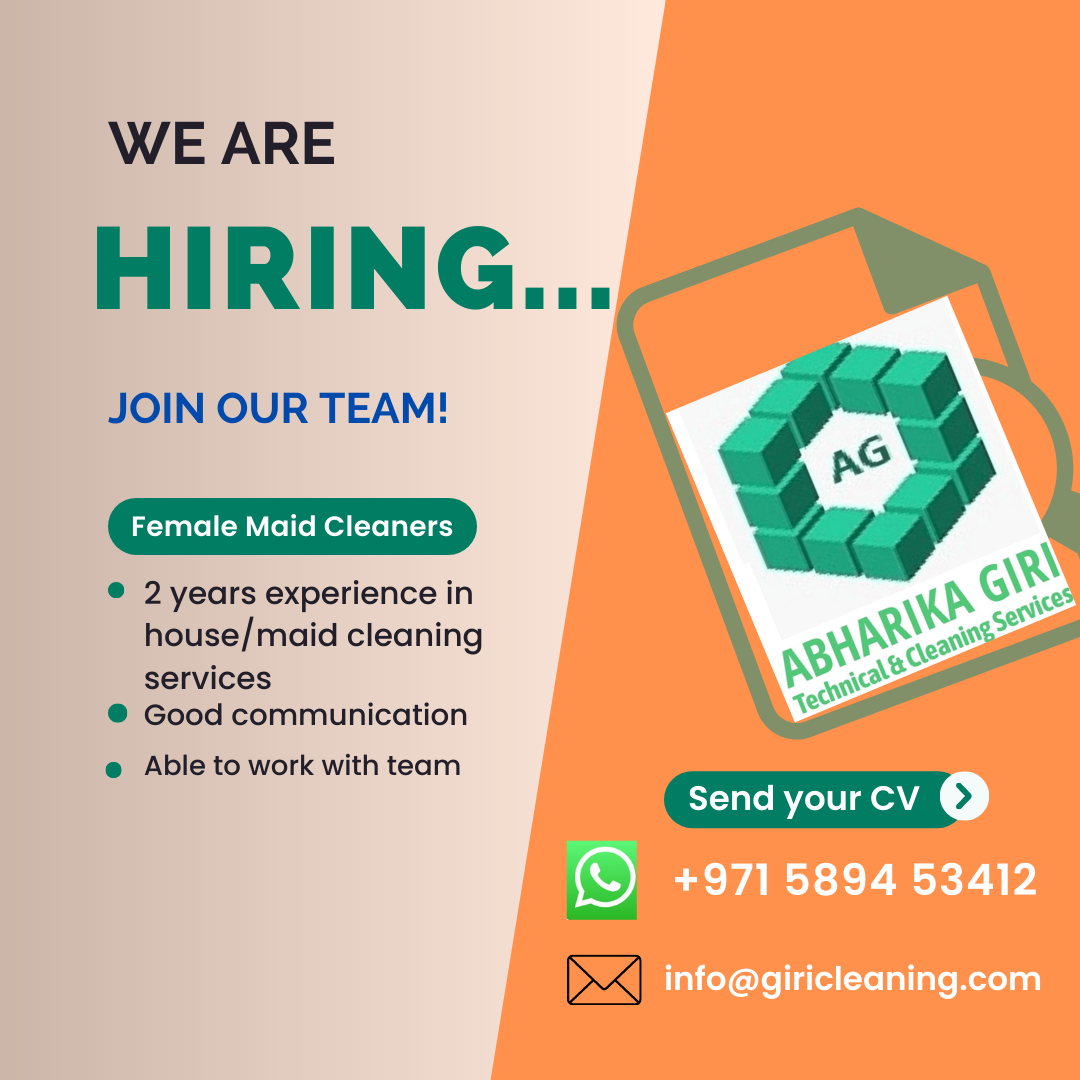 Looking For Female Cleaners in Dubai