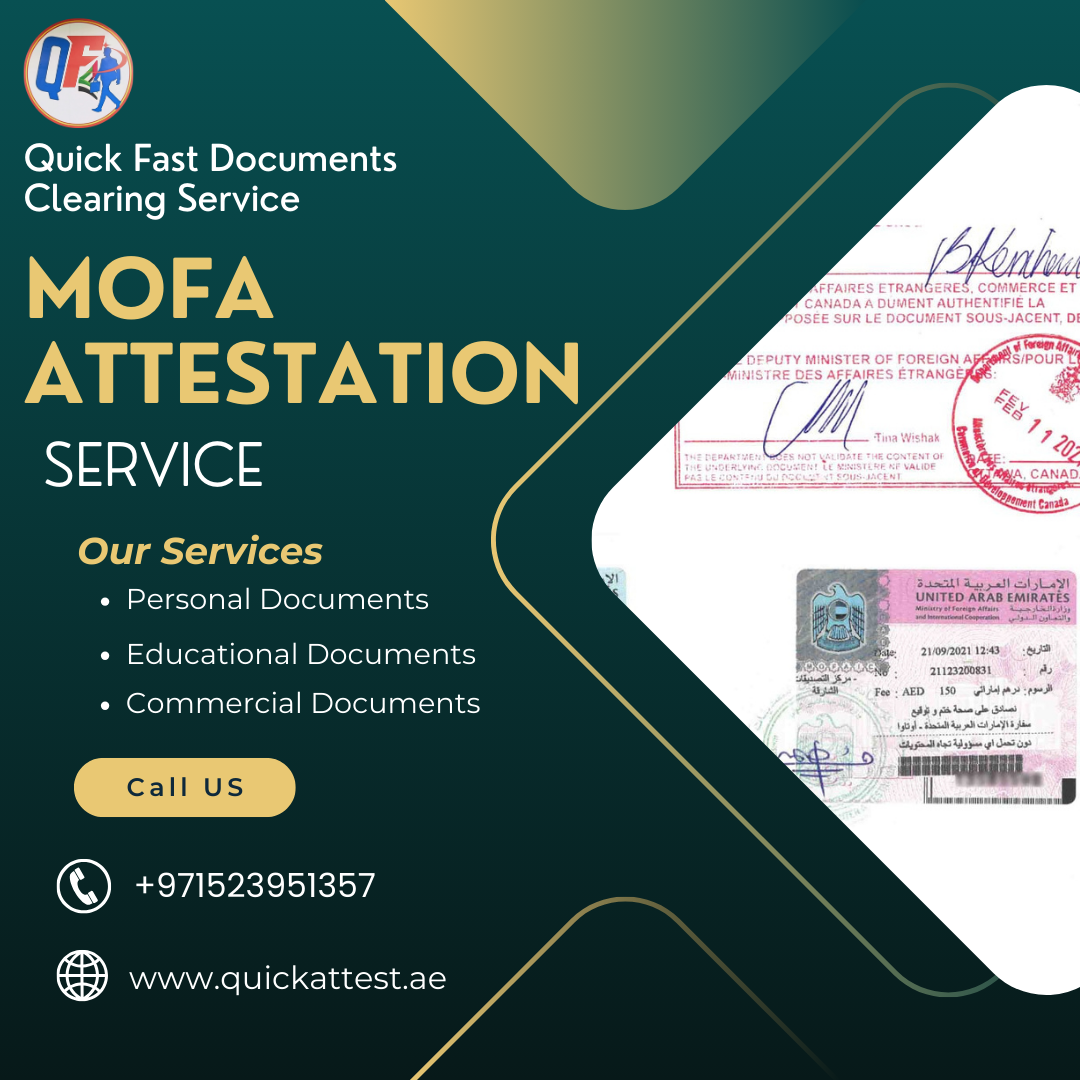 Uae Mofa Attestation Service in Dubai