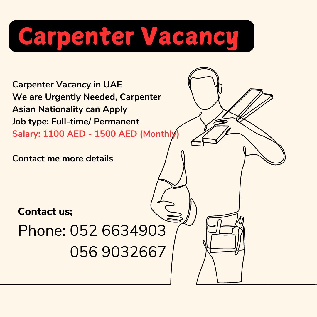 Carpenter Vacancy In Uae