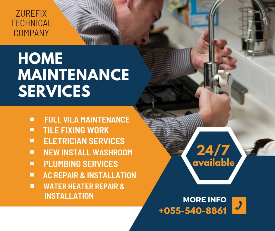 A C, Electrical, Plumbing And Home Maintenance Work In Dubai 0555408861