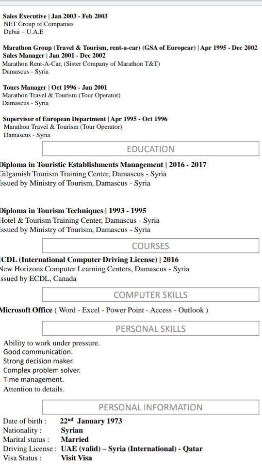 Hotel Manager With Solid Sales Background Seeking Opportunity