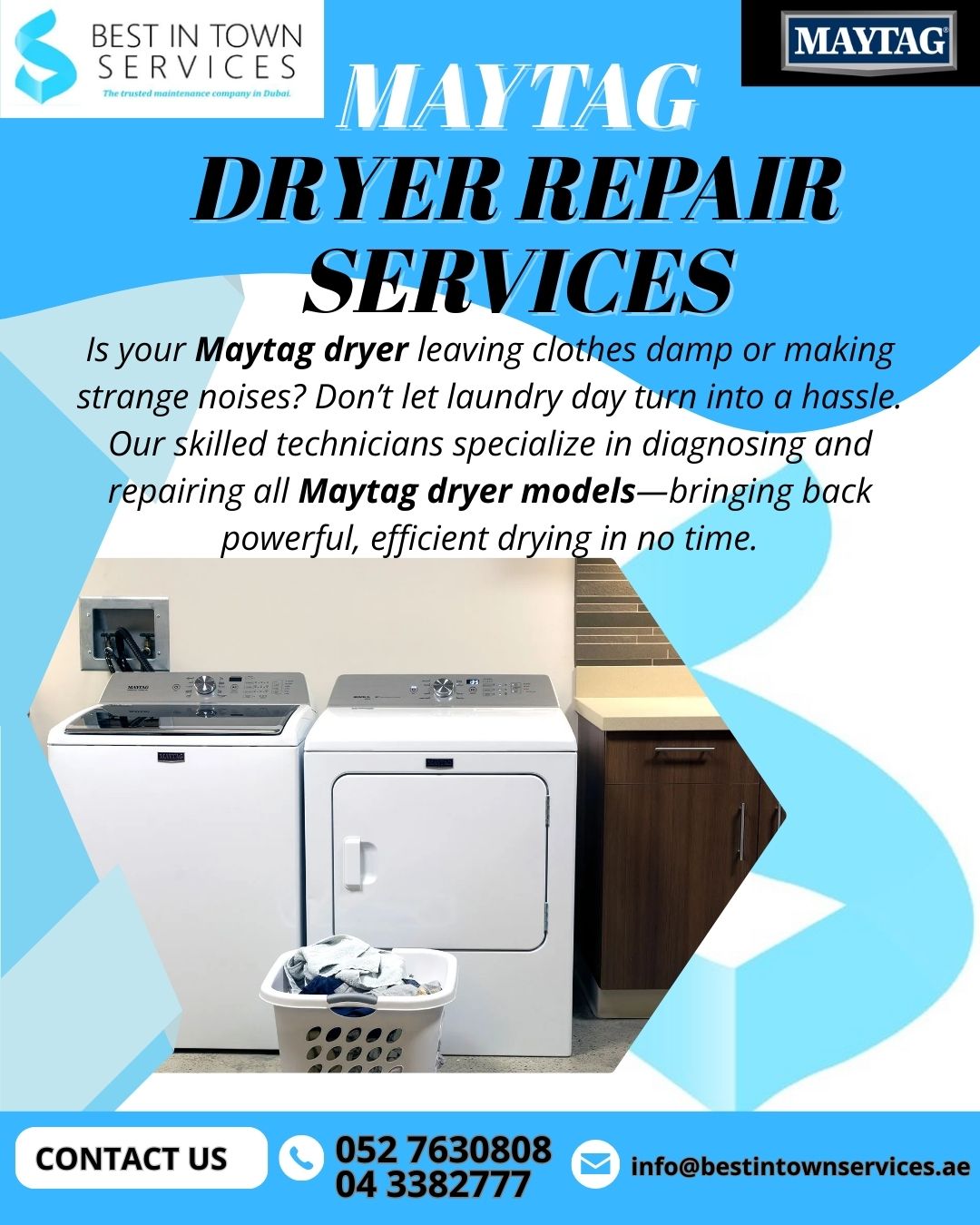 Maytag Dryer Repair Services in Dubai