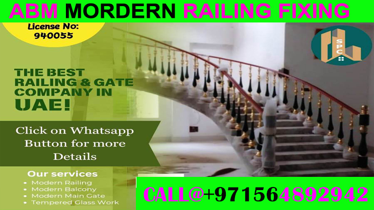 Modern Balcony Railing Fixng Contractor Ajman Dubai Sharjah