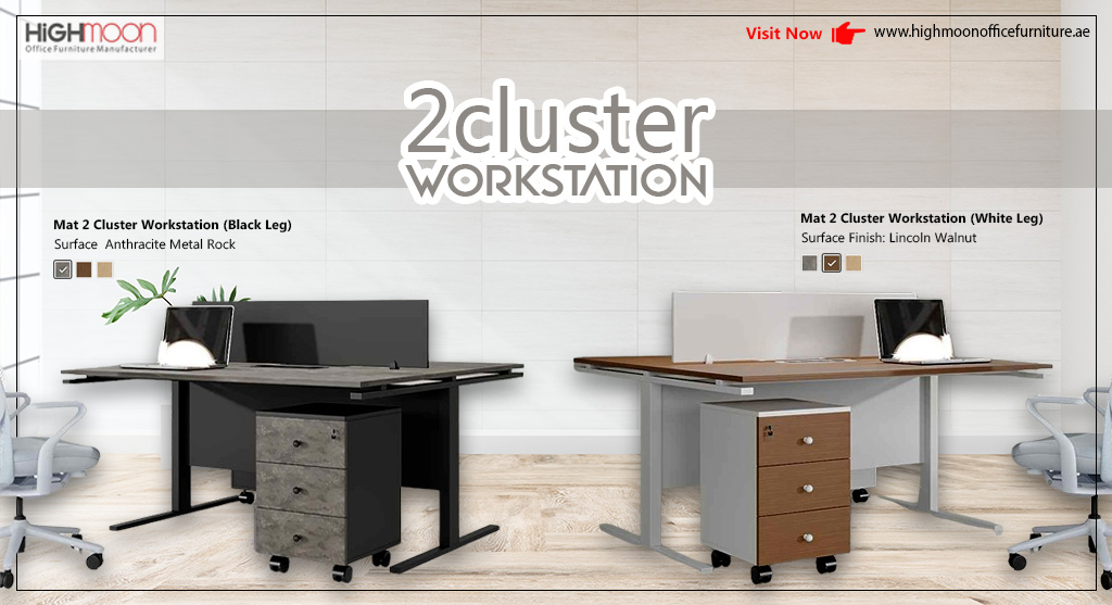 Office Workstation Desk 2 Cluster Workstation Highmoon Office Furniture Dubai