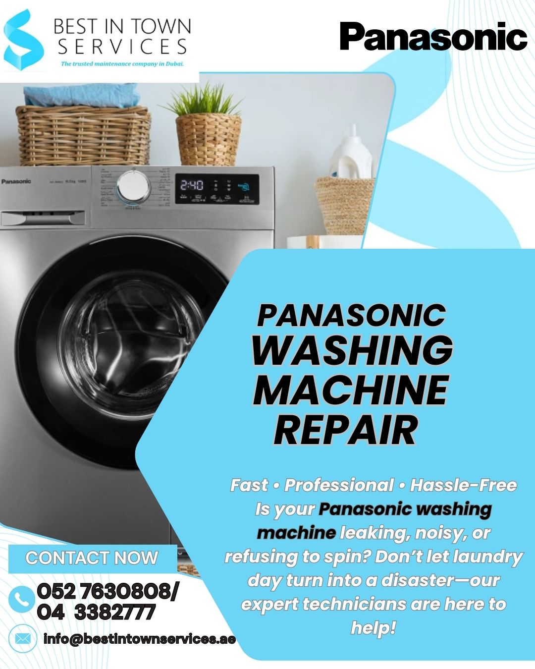 Panasonic Washing Machine Repair Services in Dubai