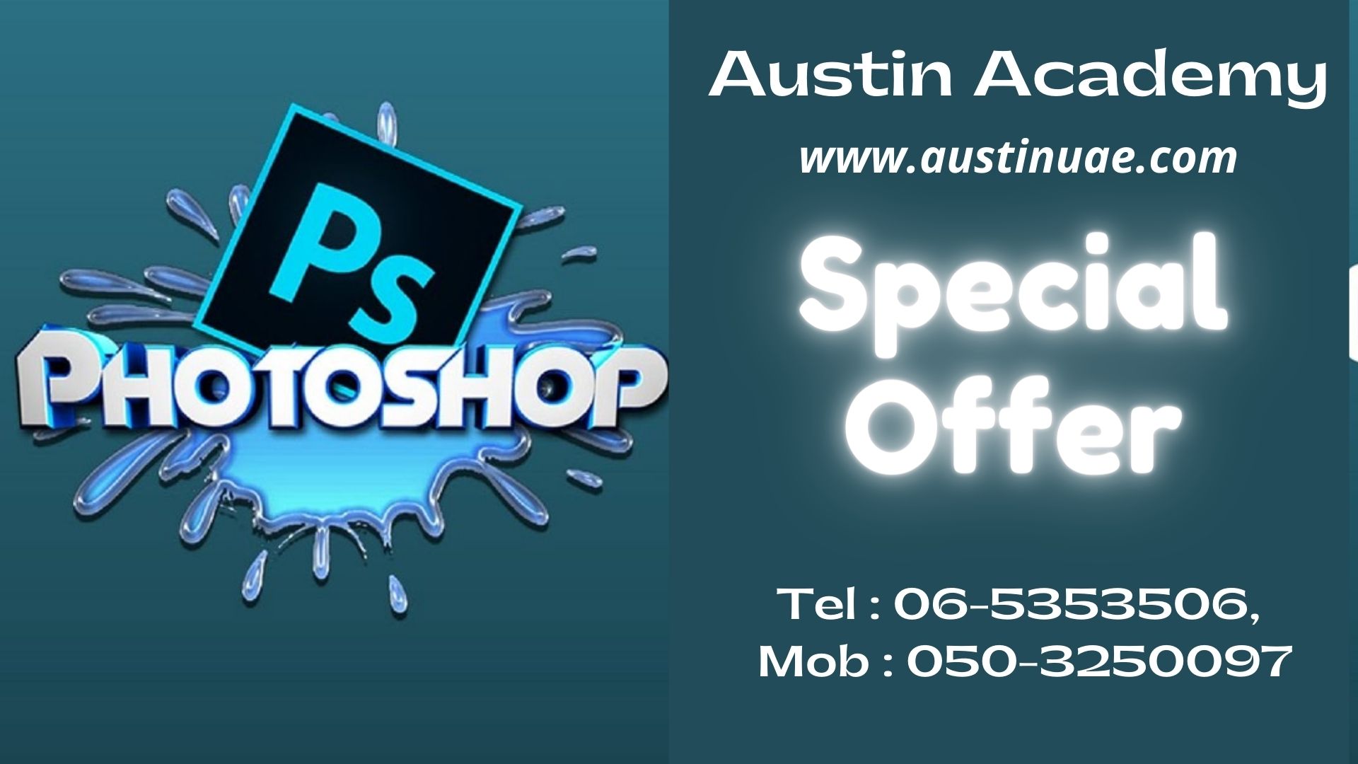 Photoshop Classes With Big Discount In Sharjah Call 050 2870097