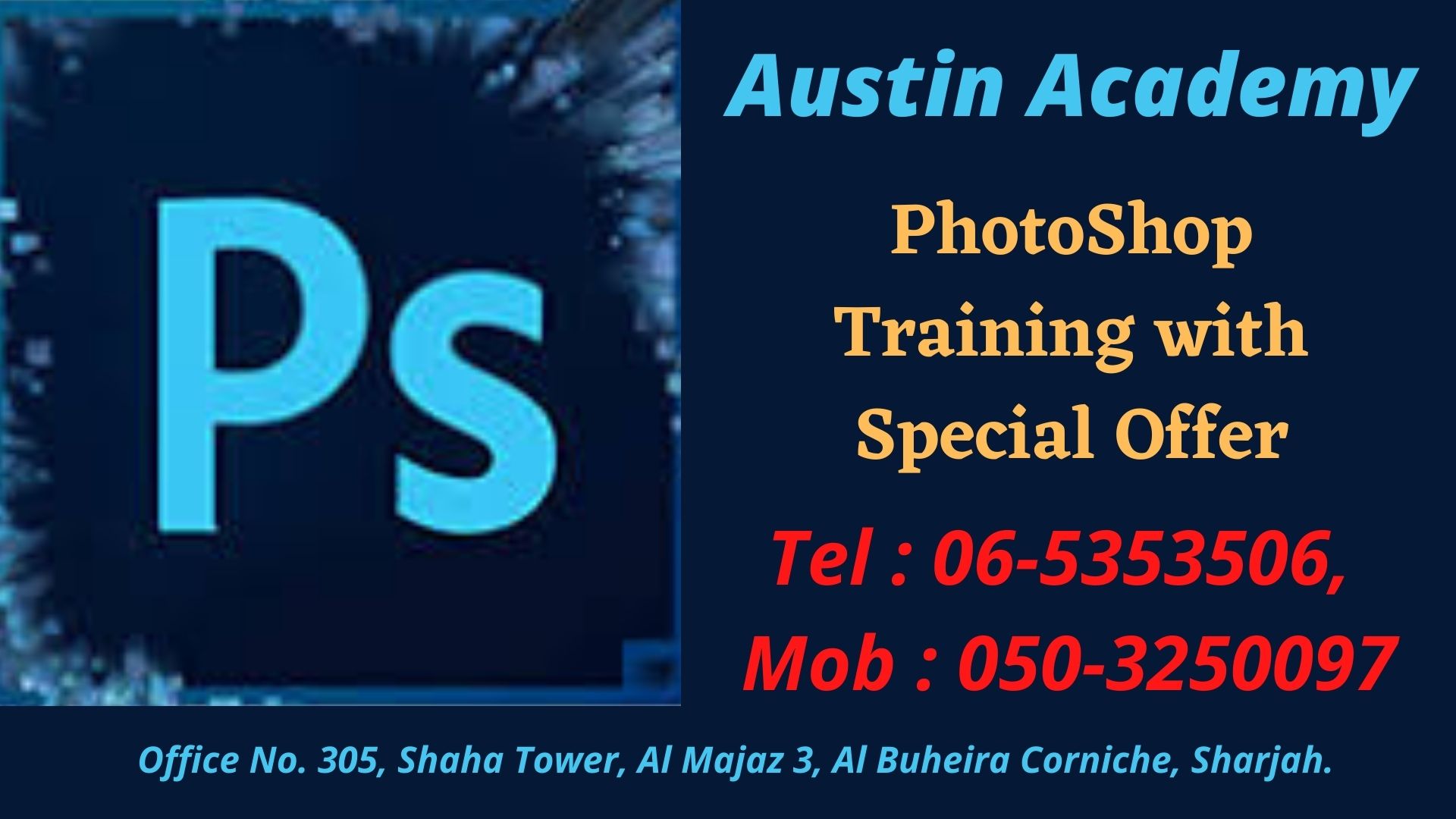 Photoshop Classes With Big Discount In Sharjah Call 050 2870097