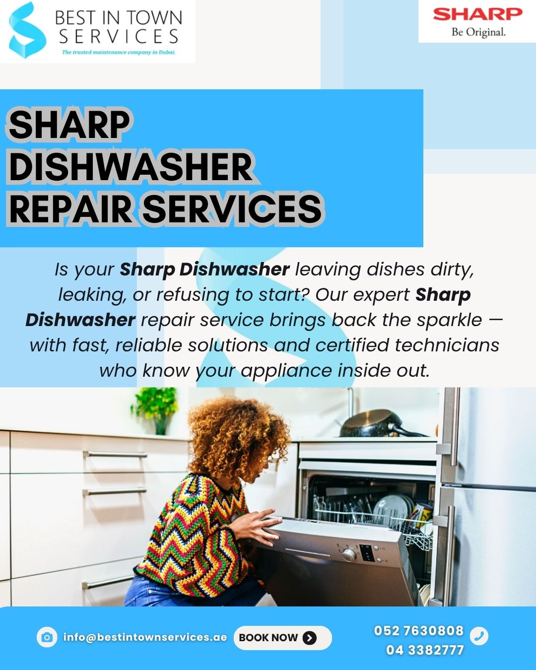 Sharp Dishwasher Repair Services in Dubai