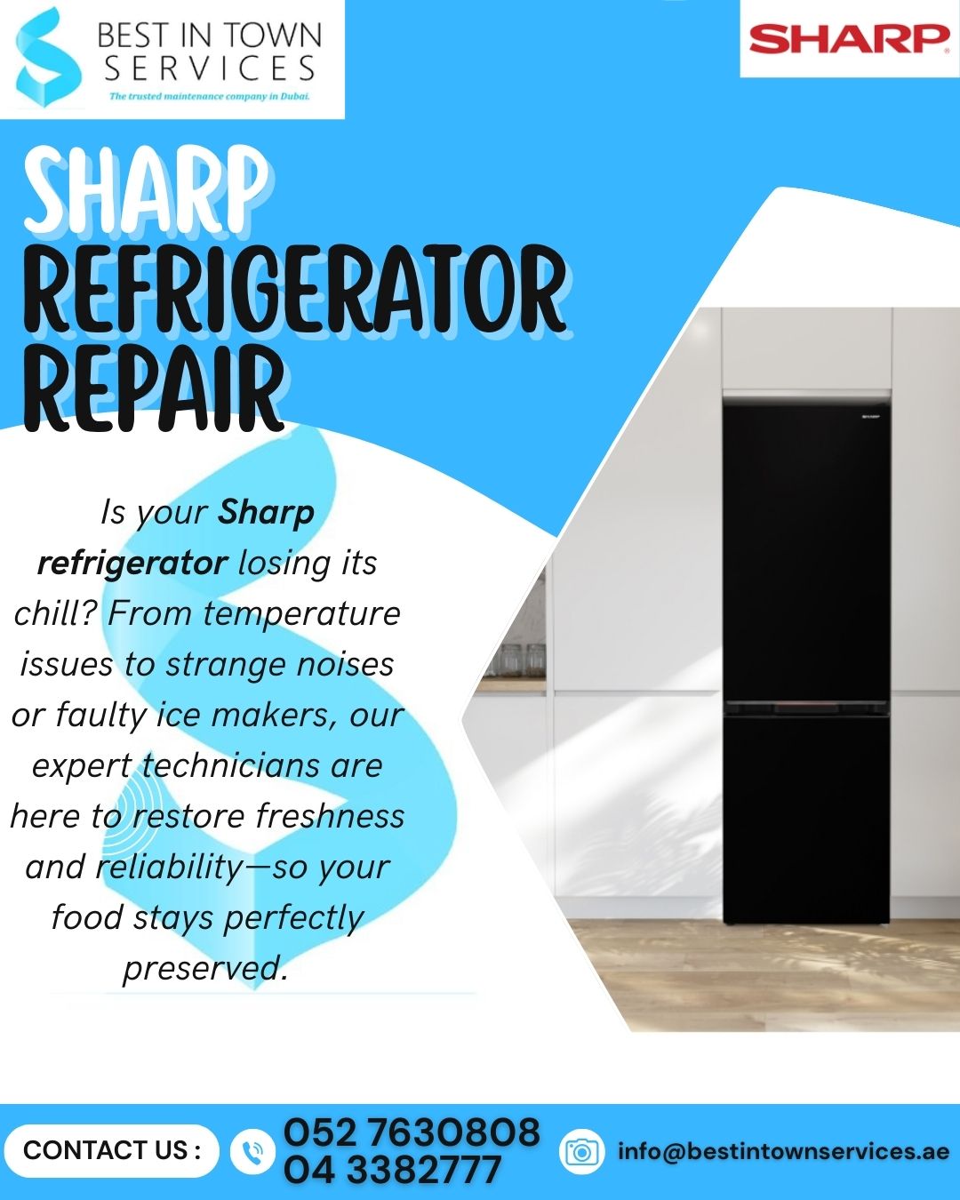 Sharp Refrigerator Repair Services in Dubai