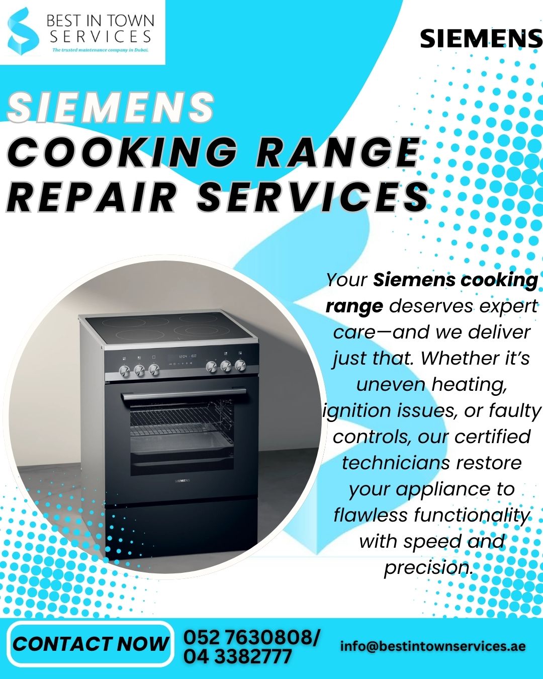 Siemens Cooking Range Repair Services in Dubai