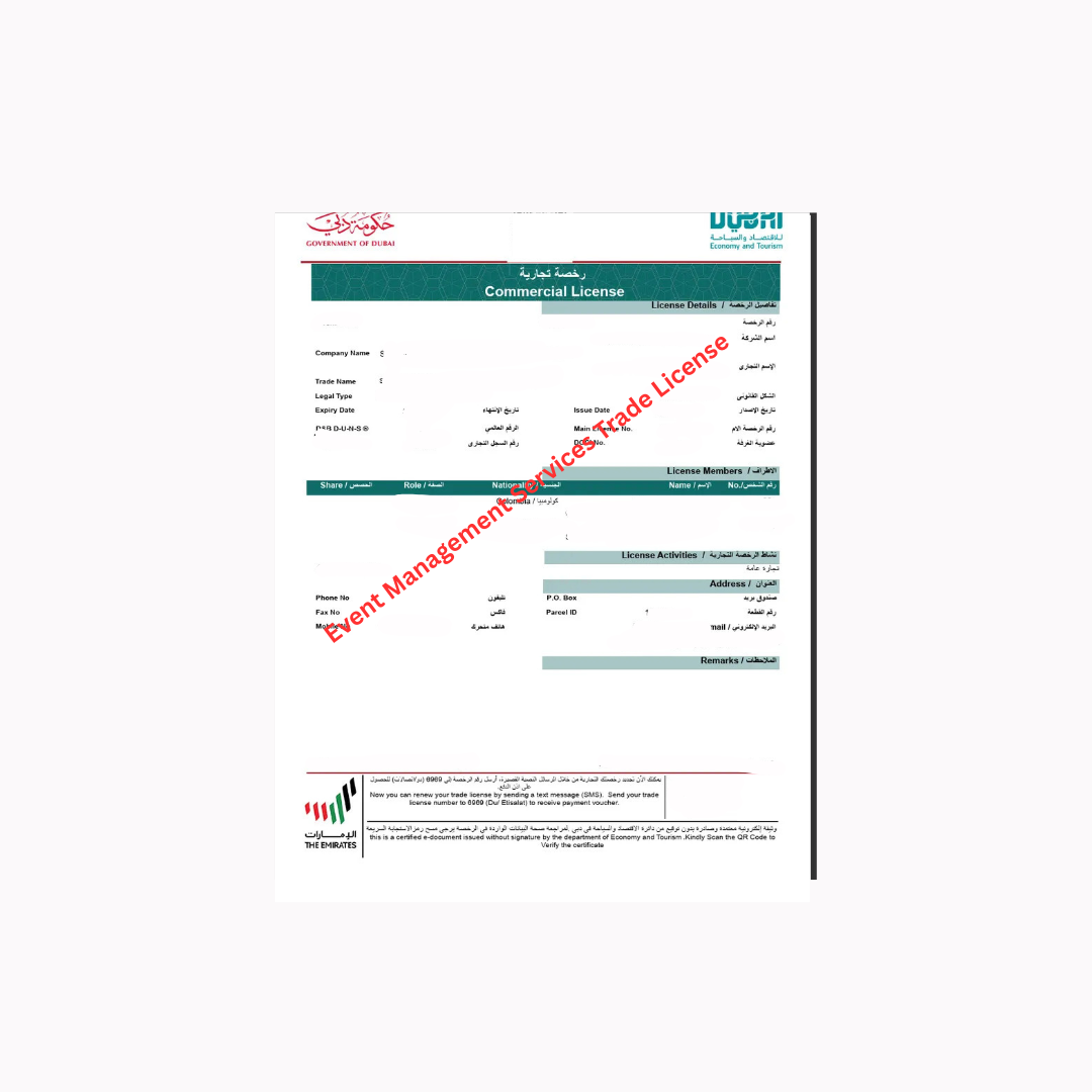 Event Management Services License in Dubai