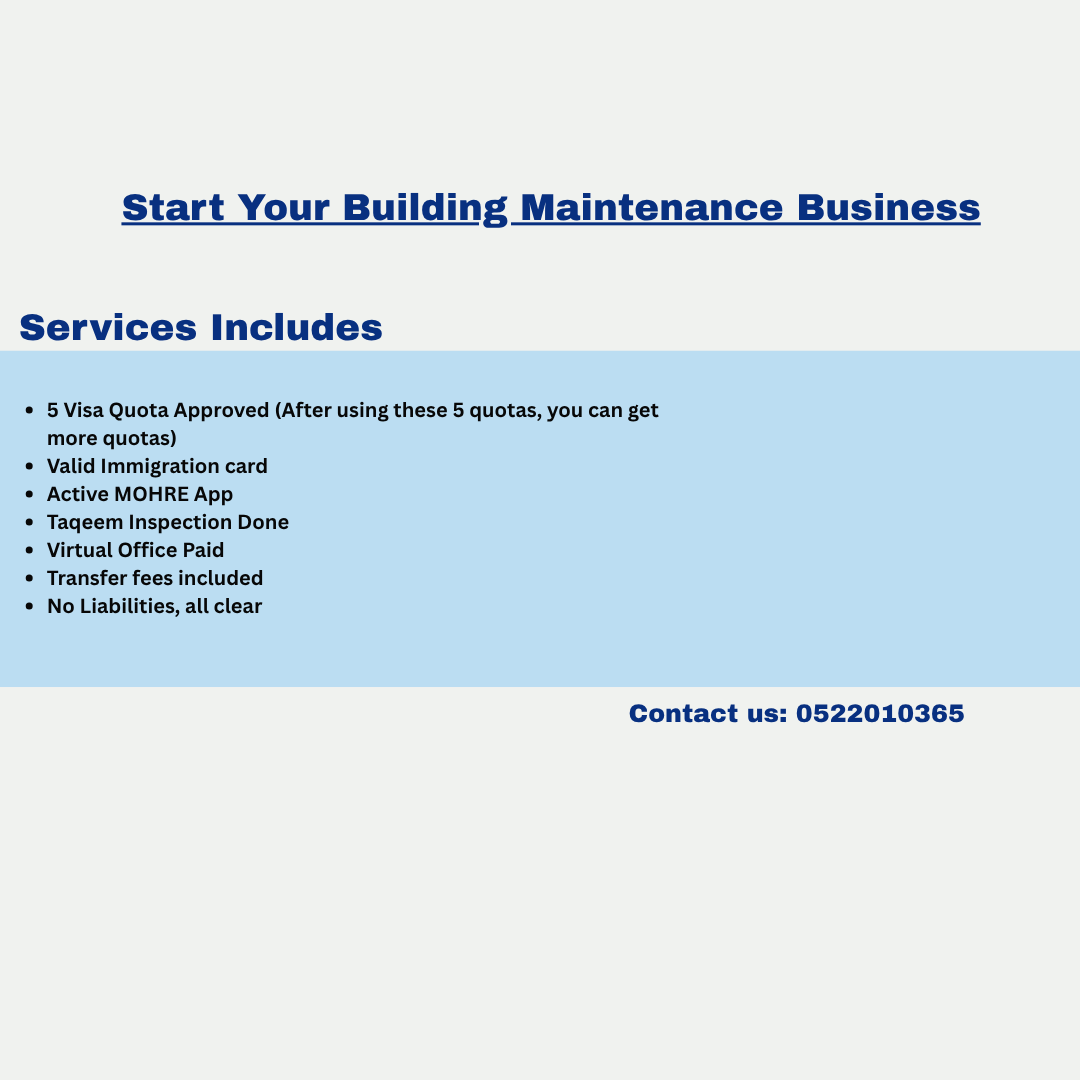 Building Maintenance License in Dubai
