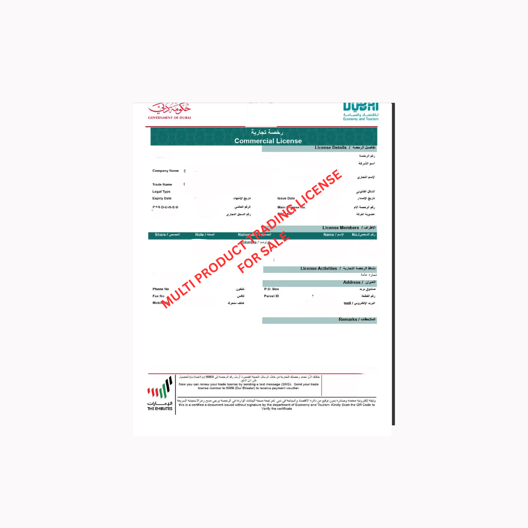 Multi Trading License For Sale in Dubai