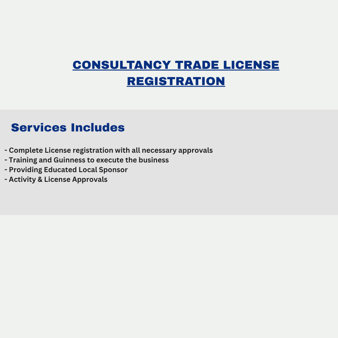 Consultancy Trade License Registration in Dubai