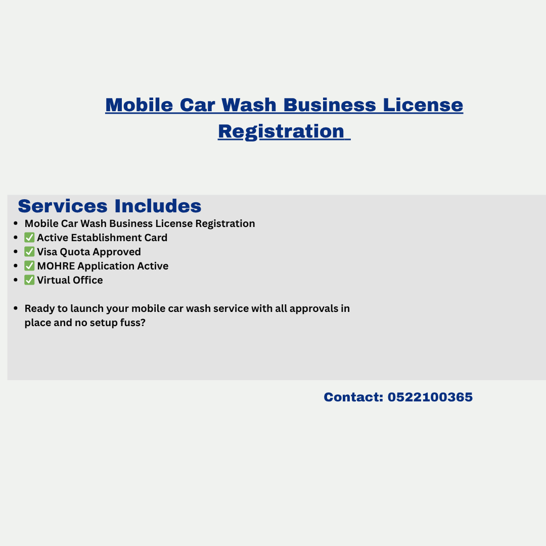 Mobile Car Wash Business License Registration