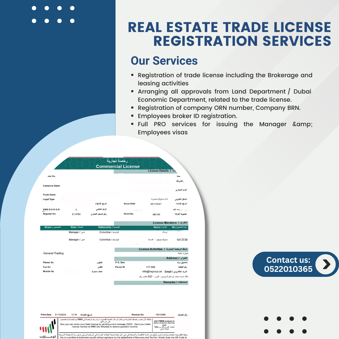 Real Estate Trade License in Dubai