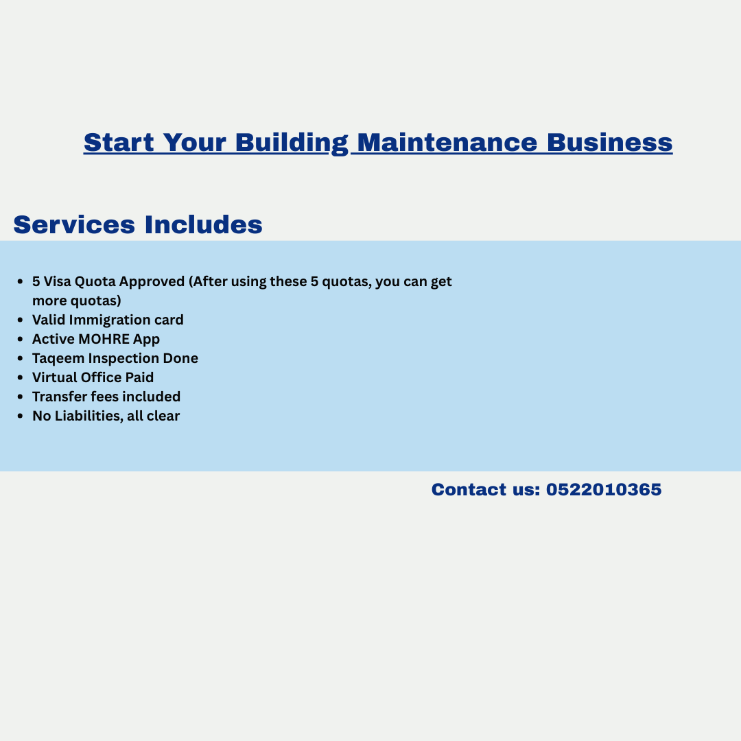 Building Maintenance License in Dubai