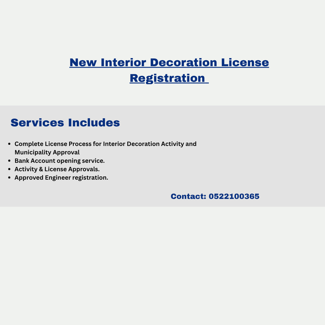 Interior Designing License in Dubai