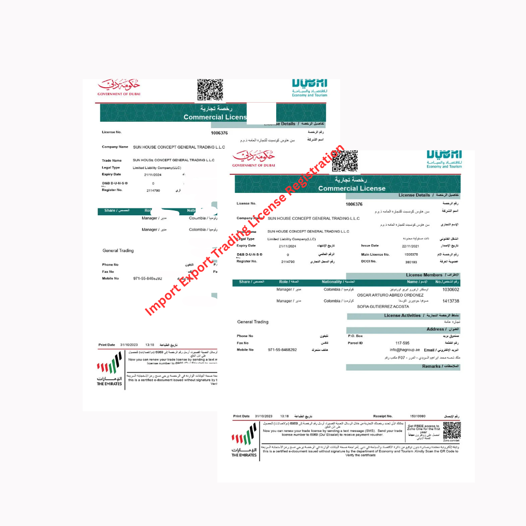 Import Export Trading License in Dubai