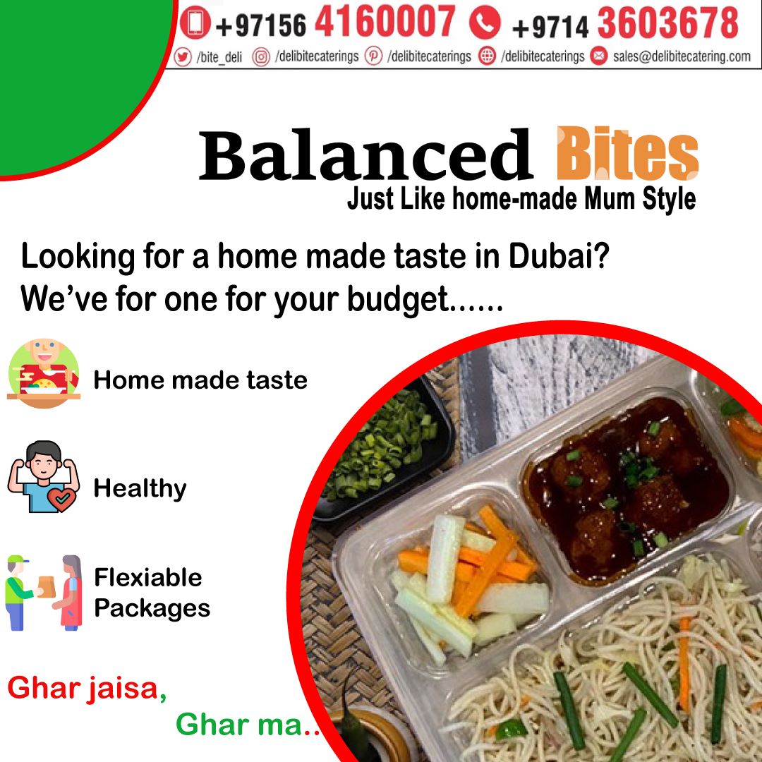 Home Style Tiffin Meal Plans From Deli Bite Catering Dubai